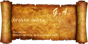 Grotte Anita névjegykártya